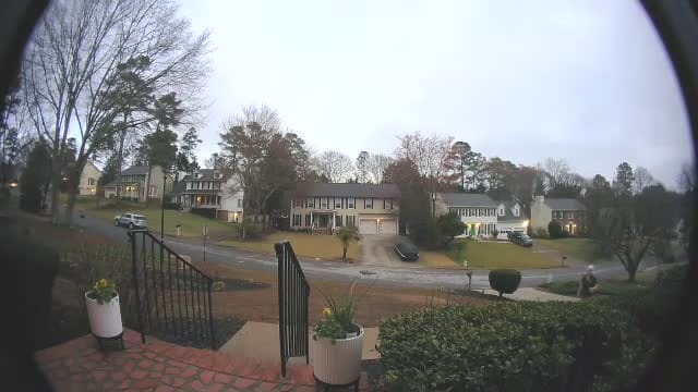 Front door camera capture — a quiet morning on the street